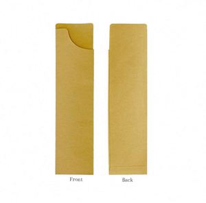 Sac en papier kraft jetable et recyclable pour couverts de restaurant, pochette en papier avec impression de logo - Product Image 6
