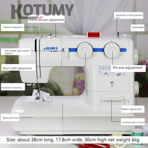 220V 60W Máy May Hạng Nặng 8 Đường May Tích Hợp Khung Kim Loại Kim Đôi Điện Đa Năng Dụng Cụ May Vá - Product Image 5