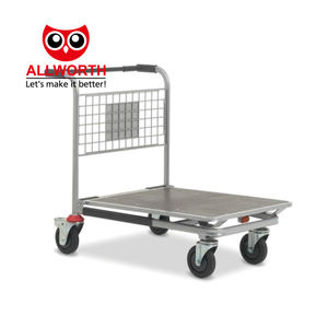 Gudang ritel kargo Transport baja jaring stabil Platform kayu logistik troli tangan - Product Image 6