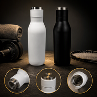 Bouteille isotherme portable en acier inoxydable de 500 ml avec couvercle, pour boissons chaudes et froides, vente directe usine