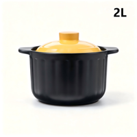Olla de Cerámica Antiadherente, Apta para Cocina de Gas, Ecológica, de 2L de Capacidad, para Sopas y Caldos