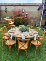 Chaise de salle à manger en bois à dossier croisé populaire, salon, appartement, mariages, banquets, meubles d'hôtel, location, design élégant de chaise X
