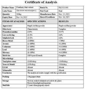 Tập trung kho cung cấp tại chỗ cấp thực phẩm <span class=keywords><strong>Cranberry</strong></span> trái cây chiết xuất bột 10% <span class=keywords><strong>proanthocyanidins</strong></span> - Product Image 4