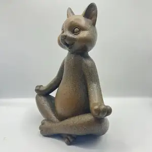Dekorasi meja kucing Yoga Kung Fu Resin