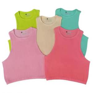 I-0408 Wholesale <b>Sexy</b> Crop tank <b>Tops</b> for <b>Women</b> Seamless Street tank <b>Tops</b> Ribbed <b>Women</b> Sports Vests - Product Image 6