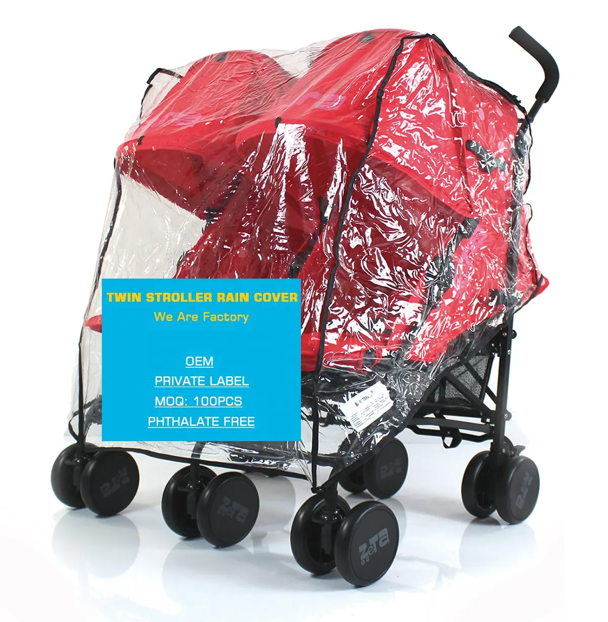 Universal Double Twin Stroller Pram Rain Cover For Twin Baby Stroller