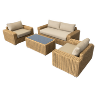 OEM/ODM Ensemble de canapés modulaires d'extérieur en aluminium Ensemble de meubles de jardin en rotin