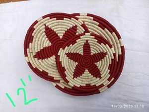 Panier mural vintage en rotin et herbe de Sabai fait main, le plus vendu, écologique, en fibres naturelles, décoration murale pour salon et chambre - Product Image 2