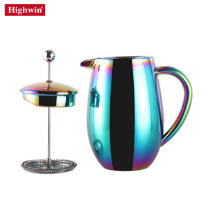 Máy Pha Cà Phê Pháp Màu Sắc Độc Đáo Higwin, Nồi Cà Phê Cầu Vồng, Báo Chí Hai Lớp Bằng Thép Không Gỉ - Product Image 4