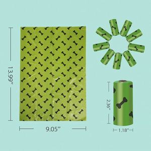 Sacs à déjections canines en gros, biodégradables et compostables en EPI+HDPE pour l'élimination des déchets d'animaux - Product Image 6