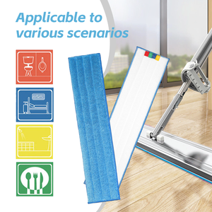 Nouvelles palettes de serpillière en microfibre bleues réutilisables pour nettoyeur de sols, palettes de serpillière plates en microfibre - Product Image 4