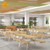Tables et chaises de salle à manger pour 4 personnes, ensemble en bois pour salle à manger scolaire, cantine
