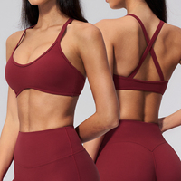 Soutien-gorge de sport respirant à haute élasticité et compression, séchage rapide, dos croisé, pour femme, idéal Pilates, fitness, yoga