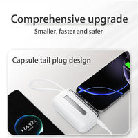 Mini Power Pack Personnalisable 10 000 mAh, Câble Intégré et Support Téléphone Portable Certifié KC PSE CCC
