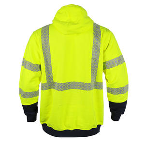 Sudadera con Capucha Fluorescente Amarilla XK-001, Ropa de Trabajo Ignífuga, Ropa de Seguridad de Alta Visibilidad, Talla y Material Personalizables - Product Image 4