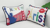 SHN076 luxe maison décorative housse de coussin Paris lettre brodé jeter tapisserie d'oreiller Europe Style doux tissu fait