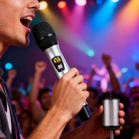 SURPASS SP-VMP14 Microphone sans fil VHF universel professionnel pour karaoké familial, récepteur portable, cardioïde, alliage d'aluminium