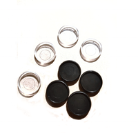 Anillas de encuadernación de tela negra de PVC de tapa dura para cuadernos de hojas sueltas, con orificios tipo hongo, para proyectos DIY, discos de encuadernación redondos, hebillas, aros, regalo