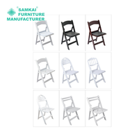 Chaises pliantes blanches spéciales pour événements en plein air SK-ZDY-A021, résistantes, en résine, empilables, prix de gros disponibles