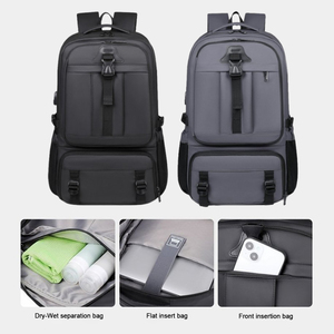 กระเป๋าเป้สะพายหลังสำหรับนักธุรกิจขนาดใหญ่ หลายช่อง กันน้ำ พร้อมช่องใส่รองเท้าแยกต่างหาก ช่องแยกของแห้งและเปียก ช่องใส่แล็ปท็อป และพอร์ต USB - Product Image 5