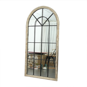 <span class=keywords><strong>Espejo</strong></span> de cuerpo entero con <span class=keywords><strong>marco</strong></span> <span class=keywords><strong>blanco</strong></span> envejecido y diseño de ventana arqueada estilo casa de campo antigua, <span class=keywords><strong>espejo</strong></span> decorativo de pared para entrada y sala de estar - Product Image 5