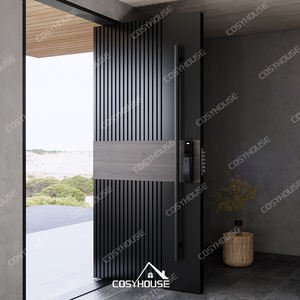 Portes de sécurité extérieures de luxe Cosyhouse, design blanc, pour maisons, <span class=keywords><strong>porte</strong></span> extérieure pour la maison, portes <span class=keywords><strong>d</strong></span>'<span class=keywords><strong>entrée</strong></span> extérieures avec poignée dorée - Product Image 5