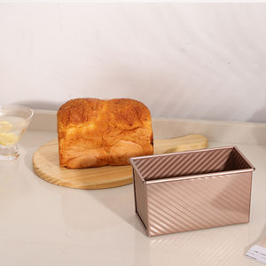 Stampo per pane in acciaio al carbonio dorato con rivestimento antiaderente scatola per Toast in padella ondulata con coperchio - Product Image 5