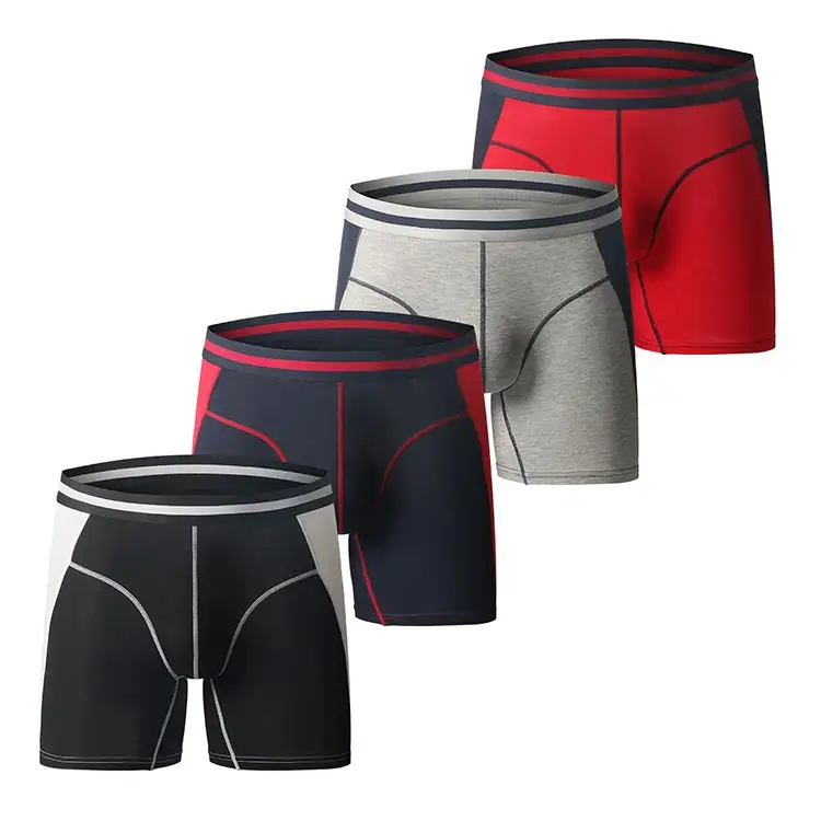 Custom Logo Mens Briefs Sport Panties Modal M-3XL Briefs Men Color Matching Lengthening Men Underwear Boxer Briefs