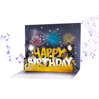 Cartes d'anniversaire avec feux d'artifice, gâteau pop-up, lumière et musique, carte de vœux joyeux anniversaire, cadeaux avec carte de note vierge et enveloppe