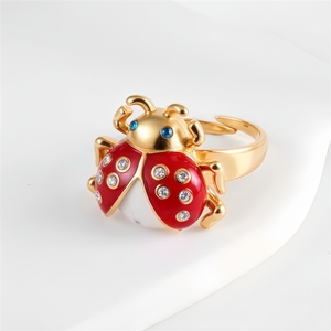 Nuevo anillo abierto chapado en oro con diseño <span class=keywords><strong>de</strong></span> insecto y efecto <span class=keywords><strong>de</strong></span> goteo <span class=keywords><strong>de</strong></span> aceite para hombre y mujer <span class=keywords><strong>de</strong></span> <span class=keywords><strong>Shein</strong></span> Cross-border, venta al por mayor directamente <span class=keywords><strong>de</strong></span> fábrica. - Product Image 2