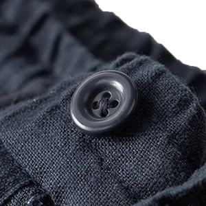 Pantalons pour hommes en coton respirant, tube droit, couleur unie, taille élastique, loisirs, personnalisés avec logo, vente en gros - Product Image 6