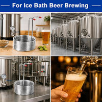 Bobine de refroidissement par immersion, refroidisseur de moût 3/8" x 25FT, refroidisseur d'eau en acier inoxydable pour bain de glace, refroidisseur de bière, refroidisseur d'eau pour brassage de bière