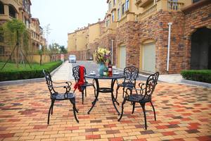 Tavolo Rotondo <span class=keywords><strong>da</strong></span> Pranzo in Alluminio Pressofuso con 2 Sedie per Esterni, Stile Farfalla, Vendita Calda - Product Image 2