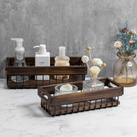 Boîtes de rangement en bois extra-larges faites à la main, paniers d'organisation de cuisine, paniers de comptoir, caisses gigognes, panneaux muraux, étagères - Grande Vente