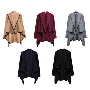 Cappotto <span class=keywords><strong>Trench</strong></span> Autunnale da Donna alla Moda Taglia S~3XL con Colletto Asimmetrico Drappeggiato e Risvolto Aderente - Product Image 4