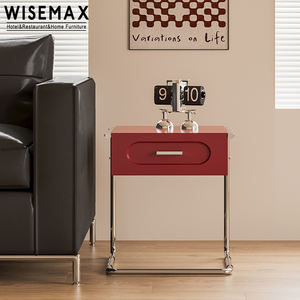 WISEMAX – meuble de chambre à coucher moderne, <span class=keywords><strong>cube</strong></span> <span class=keywords><strong>noir</strong></span>, armoire de <span class=keywords><strong>chevet</strong></span> en bois, tiroirs de rangement, table de nuit avec base en métal - Product Image 5