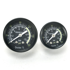 Doctor. Manómetro Analógico de Presión de Titanio 0-180 Psi 0-12 Bar con Cabeza Metálica para Compresor de Aire y Bomba - Product Image 1