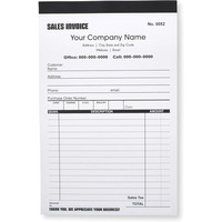 Facture de vente personnalisée, format autocopiant, avec nom de votre entreprise, 2 carnets