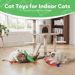 Juguete de Pescado con Catnip para Gatos con Sonajero Incorporado |   Juguete Interactivo de Peluche para Gatos de Interior |   Proveedor OEM de Juguetes para Mascotas - Product Image 5