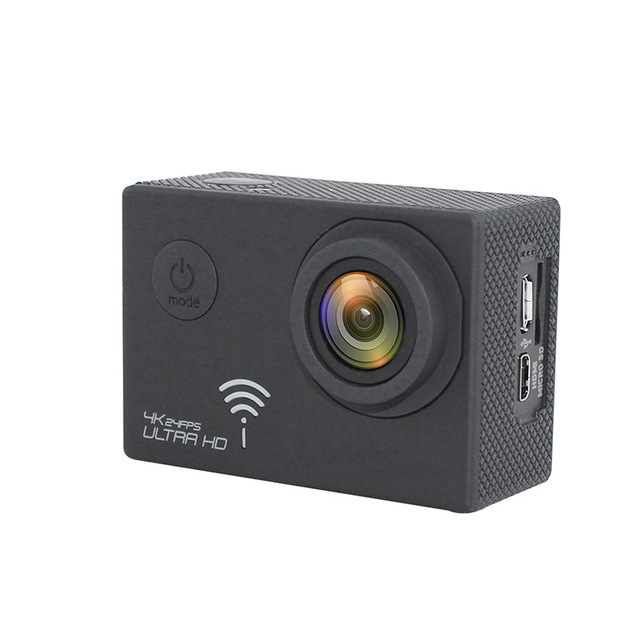 Action Camera 4K Ultra Hd Wifi Waterproof 30M With Remote Control Black And Silver