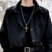 Chaîne en acier inoxydable avec pendentif goutte d'huile 0211CG pour homme, mode dominante, accessoires de bijoux en alliage pour homme, femme et étudiant