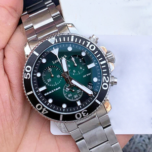 T-S Erkek Basit Para Spor Tarzı Günlük Kullanım Safir Kristal İbreli Kadran Su Geçirmez Dalış Kuvars Paslanmaz Çelik Saat - Product Image 3