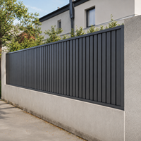 Panneaux de clôture verticaux en alliage d'aluminium anthracite gris 6063 antirouille pour la protection de la vie privée des villas résidentielles et des murs de jardin
