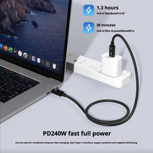 Câble Thunderbolt 5 ultra fin OD3.8, 80 Gbps, 240 W, câble USB C en silicone souple, flexible, coloré, logo personnalisé à partir de 200 pièces - Product Image 3