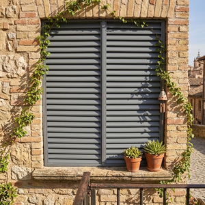 Solution tout-en-un pour volets fixes en aluminium, persiennes commerciales à bonne ventilation pour fenêtres résidentielles et commerciales - Product Image 1