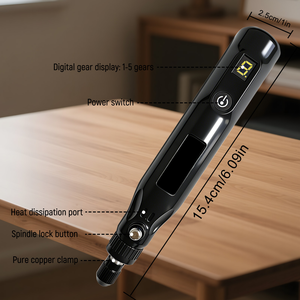 Lightweight Grindin 2 5cm 1 Inch Clamp Pure Copper Chuck Digital Gear Display 5 Speed Spindle Lock CDG-4A Grinding - Product Image 2