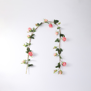 Rose Garland Mạnh Mẽ Thân Cây Nhân Tạo Tăng Nho Với Màu Xanh Lá Cây Lá Tường Treo Hoa Vòng Hoa Cho Đám Cưới Nhà - Product Image 5