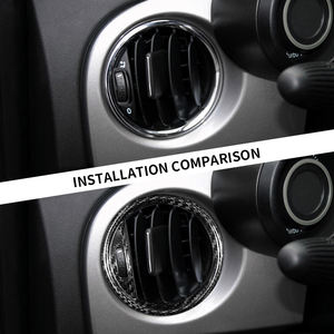 ShaSha accessoires intérieurs en Fiber de carbone cadre de sortie de climatisation pour <span class=keywords><strong>Fiat</strong></span> <span class=keywords><strong>500</strong></span> 2015 <span class=keywords><strong>2016</strong></span> 2017 2018 2019 - Product Image 3