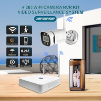 Kit NVR WiFi sans fil 8 canaux Full Color Vision Nocturne IP66, Système de Surveillance CCTV avec Caméras de Sécurité IP66 2MP 3MP 5MP