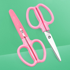 Pink Stainless Steel Scissors Straight Head Home Office Use Durable Stationery Cutting Tool - Product Image 1